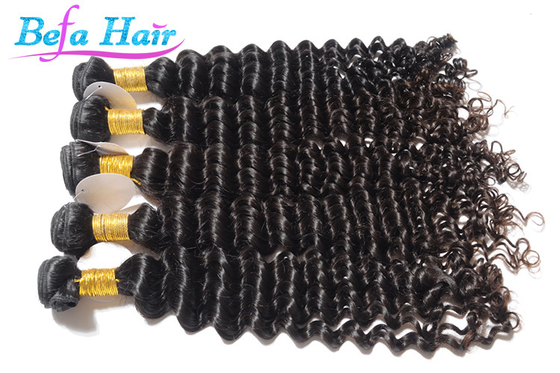 Two Tone / Mixed Color Deep Wave Brazilian Virgin Human Hair Weave 20 Inch Hair Extensions