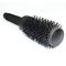 Plastic Handle + Nylon Bristle Black Unique Design Round Hair Brush